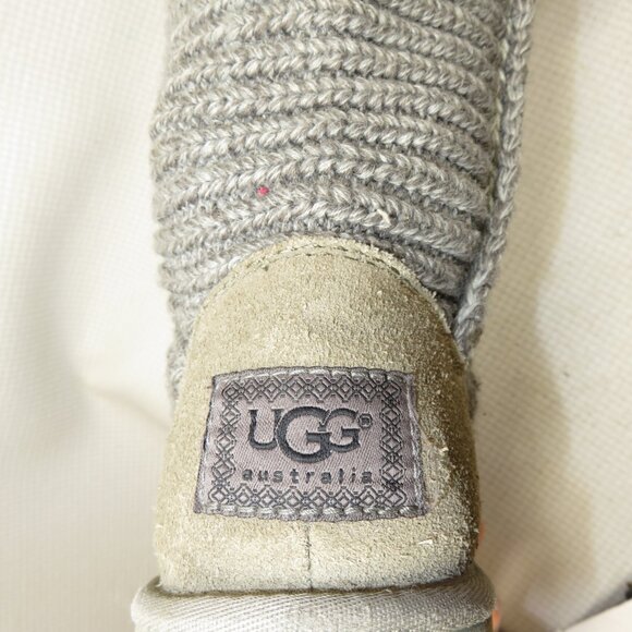 UGG Classic Cardy 5819 Knit Boots Gray Women's Size 7 - Picture 9 of 13